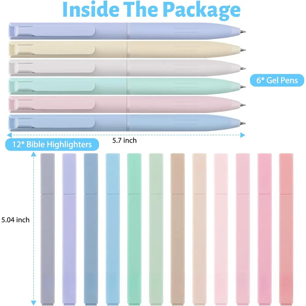 18-Piece Pastel Color Pen Set, No Bleed & Quick-Drying Ink for Journaling, Aesthetic Office Supplies, Ideal for Birthdays, Highlighters, Color Pens, Cute Aesthetic