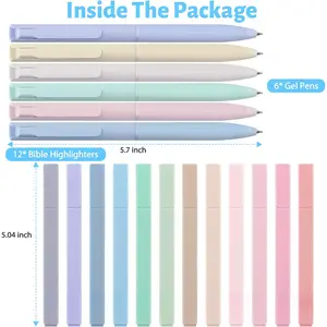 18 pcs (2 sizes) Colored neutral pen Cute Aesthetic Assorted Colors Markers for Bible Journaling Notes Office School Study Supplies Beauty & Personal Care