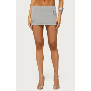 Edikted Women's Teagyn Metallic Knit Mini Skort - Multicolor