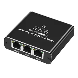 Gigabit network splitter 1-to-2 network sharer, network port 1-to-4 RJ45 network cable splitter, switching router