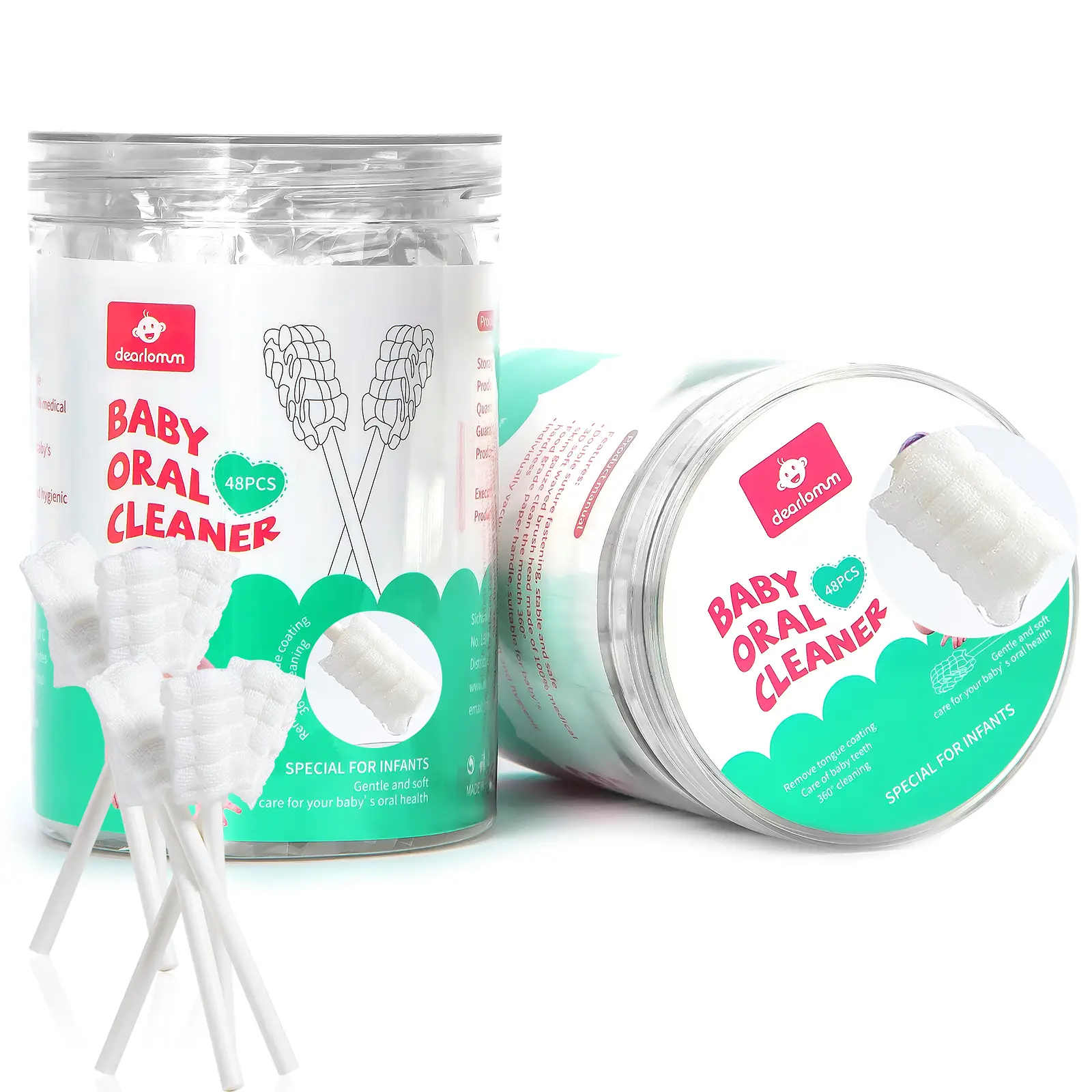 Baby Tongue Cleaner, Newborn Toothbrush, 48PCS Disposable Infant Toothbrush Clean Mouth,Gauze Gum Cleaner Oral Cleaning Stick Dental Care