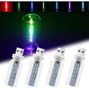 14 in 1 Modes Car USB Night Light, Touch Adjustment LED Interior Night Lighting Plug in USB Mini Ambient Lamps for Car, Camping, Holiday Decoration, Bedroom, Party