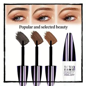3-Color Qiciy Premium Long-Lasting Easy Peel-Off Tattoo Eyebrow Gel Waterproof SweatproofAll Skin Types , Tinted eyebrowgel, lipliner , DailyGift Cosmetic Makeup Flawless 01