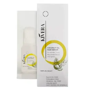 KIVERA Coconut Oil Hair Serum - Lightweight Non-Greasy Formula with Coconut Sunflower Almond & Jojoba Oils for Hydration Nourishment & Shine 169FL.OZ