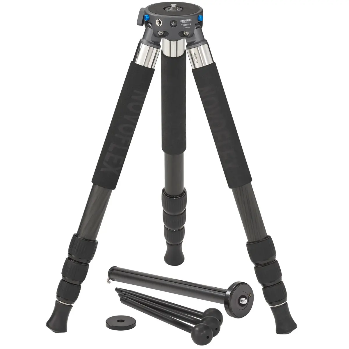 Novoflex TrioPod-M Adjustable Camera Tripod, Durable Portable Camera Accessory for Photographers with 4-Section Carbon Fiber Legs and Mini Legs