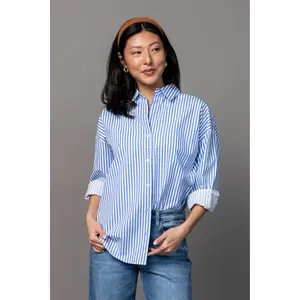 Smooth Sailing Button Up Shirt in Blue