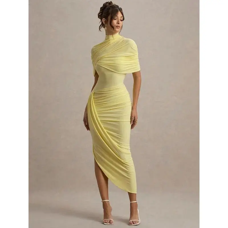 Half Sleeve Backless Ruched Sexy Maxi Dress Women Summer New Turtleneck Slim High Waist Evening Club Party Long Dress Chic White - TikTok Shop Half Sleeve Backless Ruched Sexy Maxi Dress Women Summer New Turtleneck Slim High Waist Evening Club Party Long Dress Chic White - TikTok Shop
