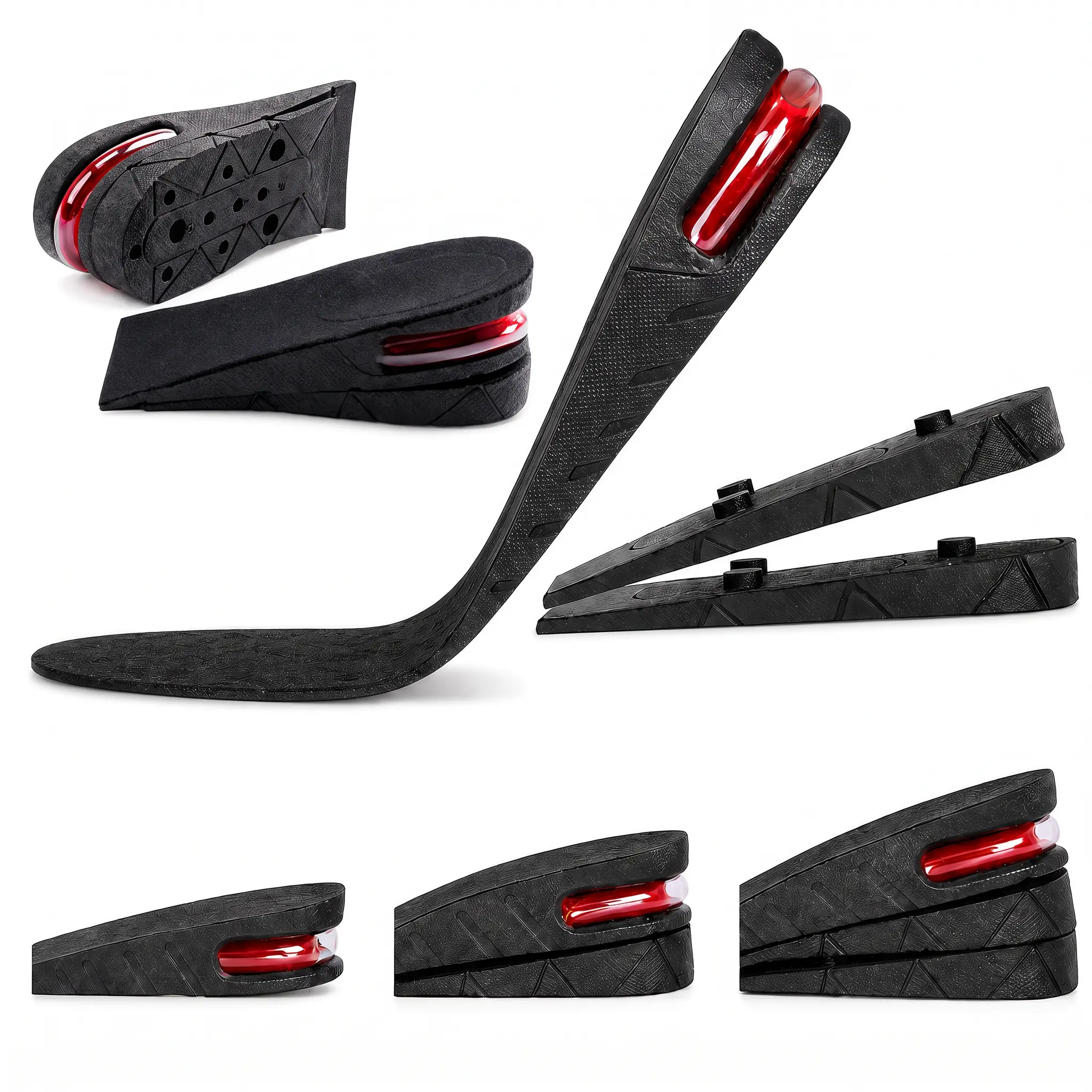 Unisex Invisible Height Increasing Insoles / Adjustable Heel Cushion Pads, Suitable for Sports Shoes and Casual Shoes, Height Support, Freely Trimmable, "Half Insoles, Full Insoles" 2 Options