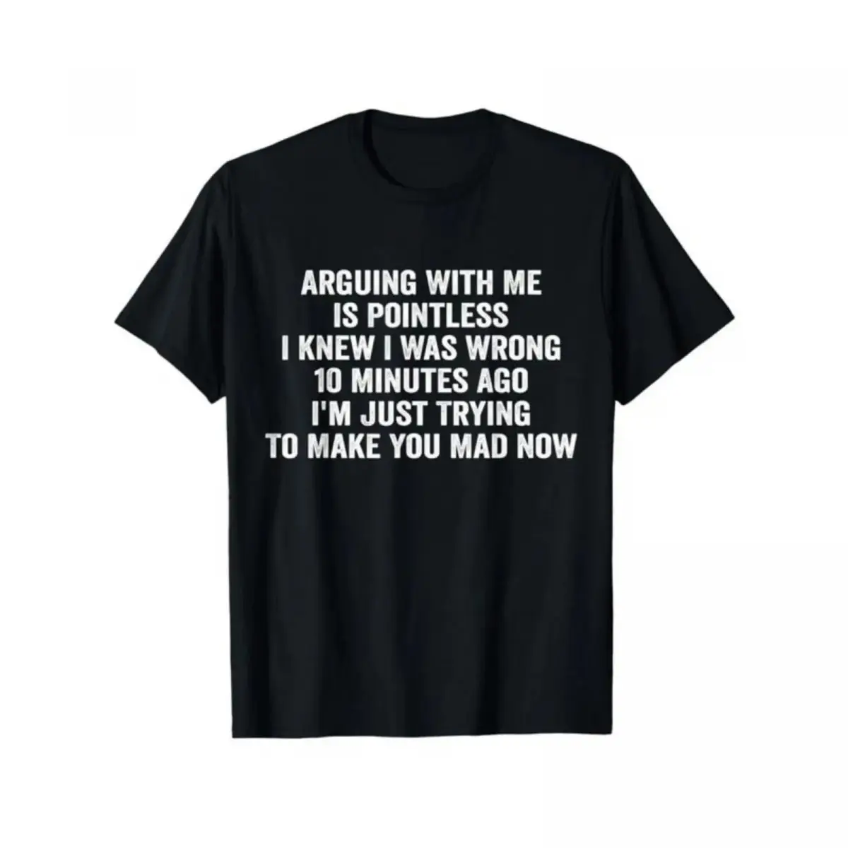 Men's Relaxed-Fit Classic Cotton Short-Sleeve Round Neck T-Shirt - Comfortable Stretch Fabric Top, Casual Menswear with 'Arguing With Me Is Pointless' Design