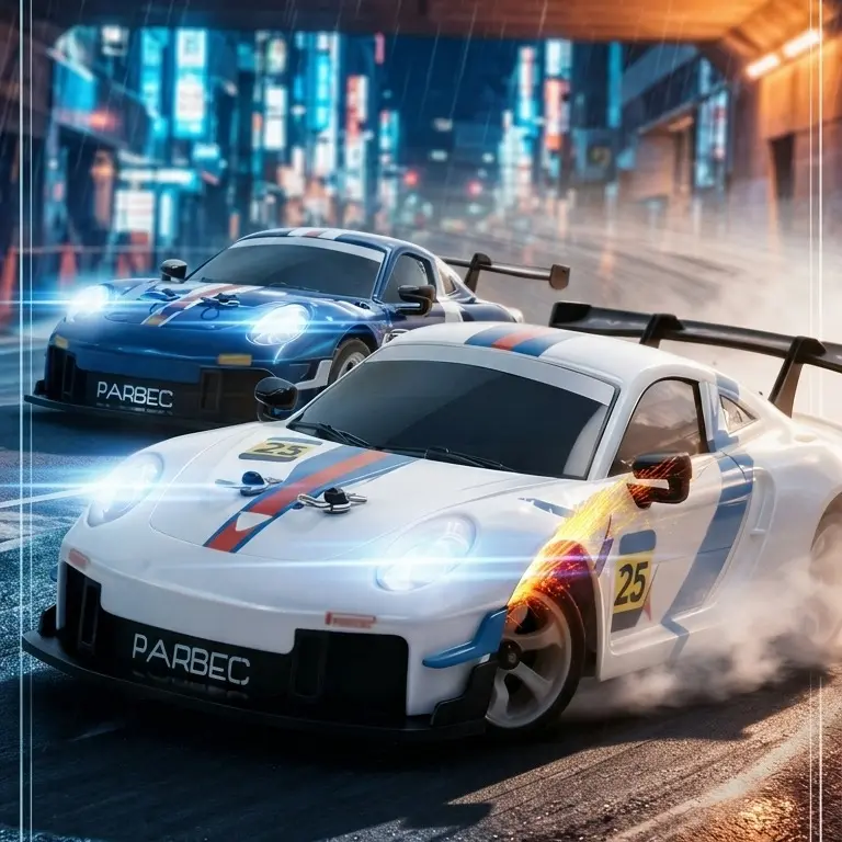 XKS 1:28 Mini 4WD Drift RC Car - Remote Control Toy for 12+ Drift Lovers, Built-in Gyroscope, LED Lights, 30 km/h Top Speed, 4-Wheel Independent Suspension, Digital Servo Motor, Realistic Design