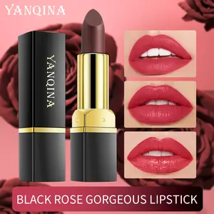 Long-Lasting Waterproof Red Rose Lipstick - Matte Satin, No Stain & Moisturizing Lip Gloss-like Shine, Natural Red Lip Color for All Beige Types, Full-Body Wear (Valentine's/Halloween) - Ideal Gift, Non-Fading Lip Makeup Glossy Cosmetic