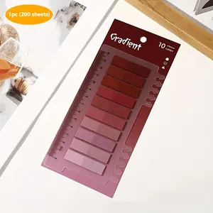 1pc (200 Sheets) Pet Colorful Sticky Notes, Semi-Transparent Bookmark, Rewritable and Movable, Self-Adhesive Page Tags, Ideal for Binding and Indexing