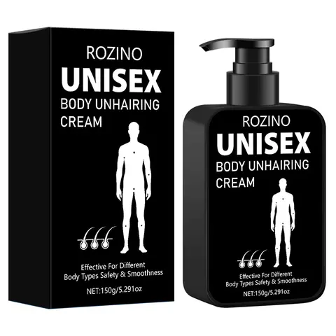 Rozino Unisex Gentle Non-Toxic Pain-Free Hair Removal Cream - 150g, Contains Neither Harsh Chemicals, With Peach Extract, Moisturizing, Cosmetic Body Care, For Legs & Underarms, Black Spot-Free Smoothness