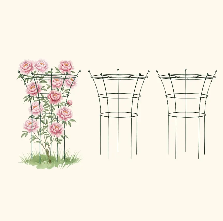 Vego Garden Flower Cage 2-Pack, Weatherproof Plant Support with Clean Lines, Enhances Garden Aesthetics Vego Garden Flower Cage 2-Pack, Weatherproof Plant Support with Clean Lines, Enhances Garden Aesthetics