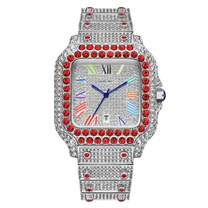 2026 New Luxury Full Diamond Watch for Men Women | Unisex Iced Out Roman Numeral Quartz Wristwatch | Super Sparkly Hip Hop Street Fashion Waterproof Timepiece | Perfect Gift for Valentine's Day Anniversary Christmas Birthday Party