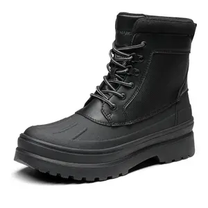 Bruno Marc Men's Winter Boots - Waterproof with Non-Slip Rubber Outsole and Round Toe