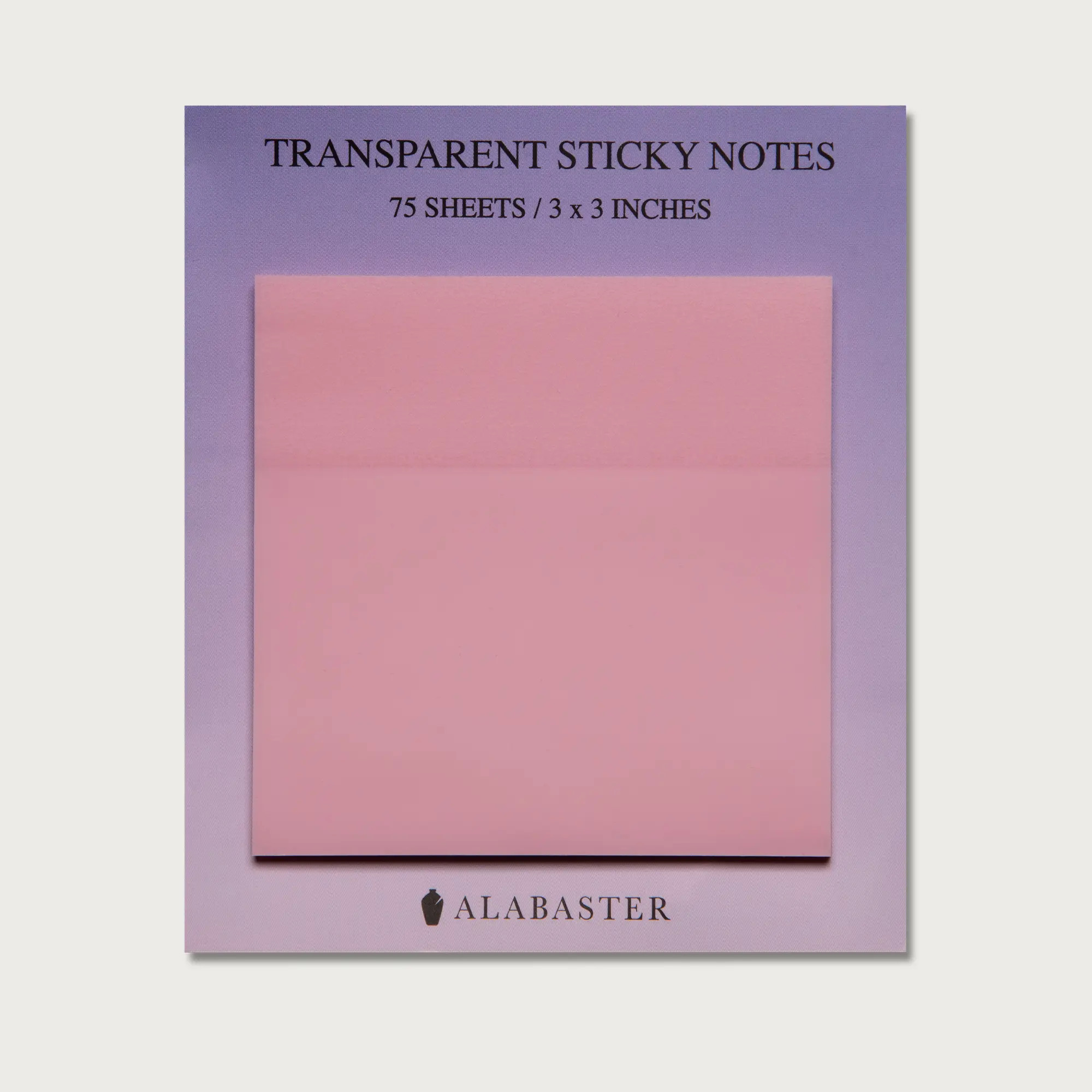 Alabaster The Beautiful Year Transparent Sticky Notes - 3x3 inch Pink Clear Sticky Notes, 75 Translucent Sheets for Book and Bible Annotation Journali