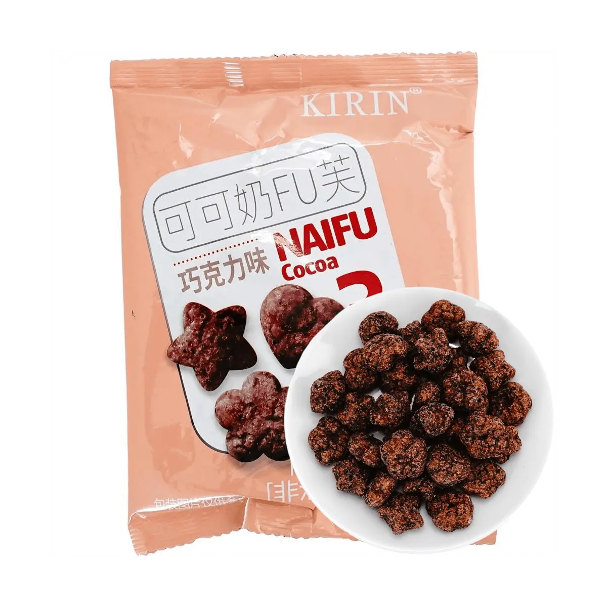 Kirin Kirin Kaka Milk Puff Chocolate Flavor 35g - Crispy Cocoa Snack for Kids & Adults
