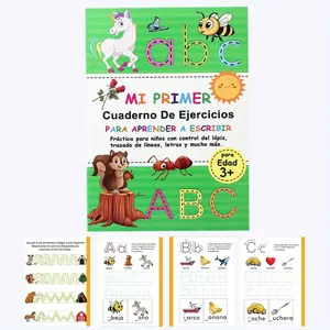 A4 Spanish Letter Writing Practice Book, Early Education Learning Notebook for Toddlers, Control Pen Skills Development, Dotted Notebook, Tracing Preschool Books