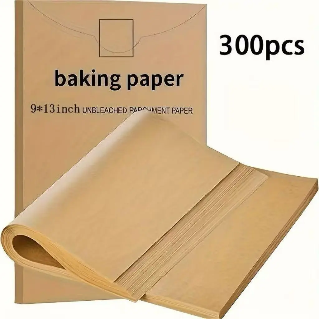 Unbleached Nonstick Parchment Paper Sheets - 300 Precut Quarter Size (9x13in) Baking Accessories, Home Baking Supplies, Bakery Supplies for Grilling