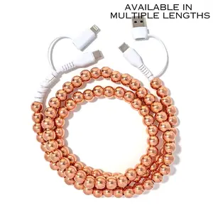 Beaded Phone Charger Copper