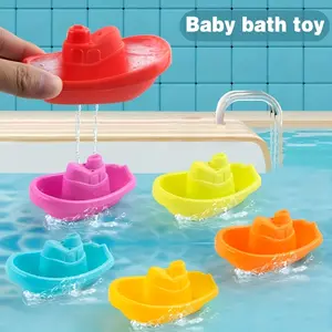 Colorful Stacking Boat Bath Toy for Youngsters - Fun Water Play and Learning Activity, Durable PP Material, Perfect for Beach and Bathtime Fun, Mixed Colors (Red, Pink, Yellow, Orange), Water Stacking Toy| Whimsical Boat Design| Waterproof Toy Boats, Wate