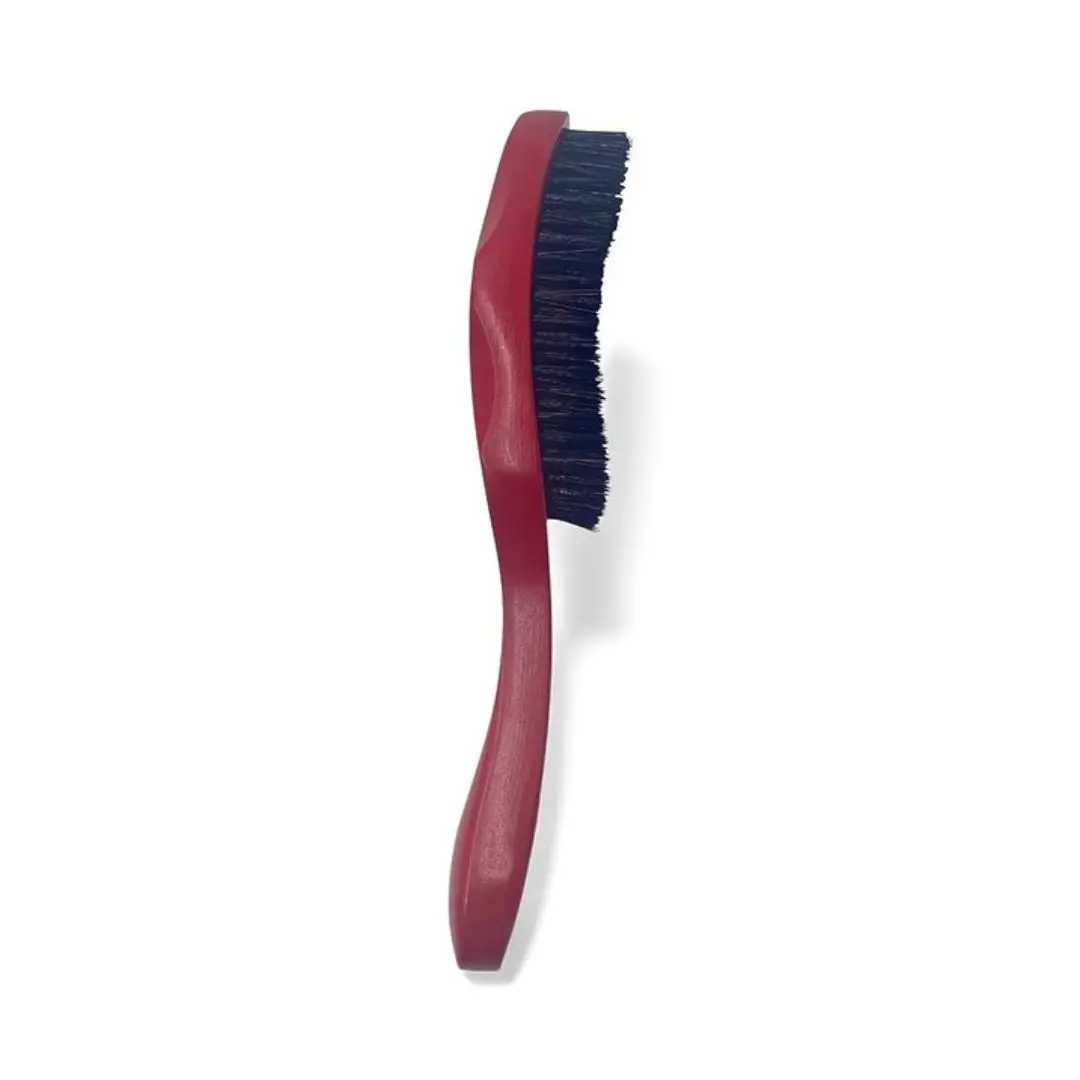 JIGGSAWMILLIONS Hard Wave Brush for Men, Hard Bristles for Thick Coarse Hair, Wave Styles - Red Tribal Wave Hard Black Bristles