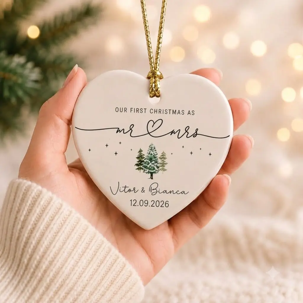 Mr Mrs ornament - Wedding Gift - Personalized First Christmas Keepsake - Our 1st Christmas Mr & Mrs Ornament - Housewarming mr and mrs idea