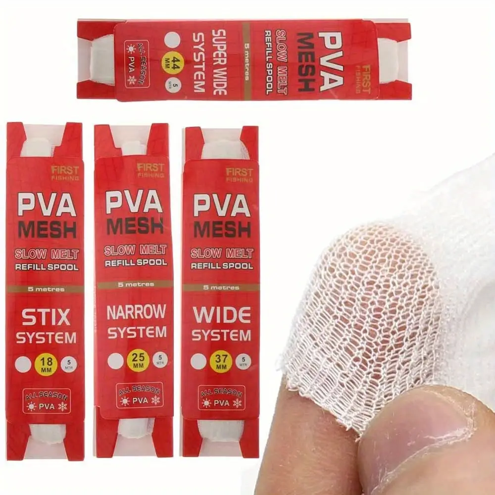 Carp Fishing Slow Melt PVA Mesh for Groundbait Feeder Water Soluble PVA Net Fishing Tackle Carp Fishing Stocking Boilie Rig Bait Wrap Bags Carp Fishing Equipment Fishing Gear Supplies Fishing Gear And Equipment