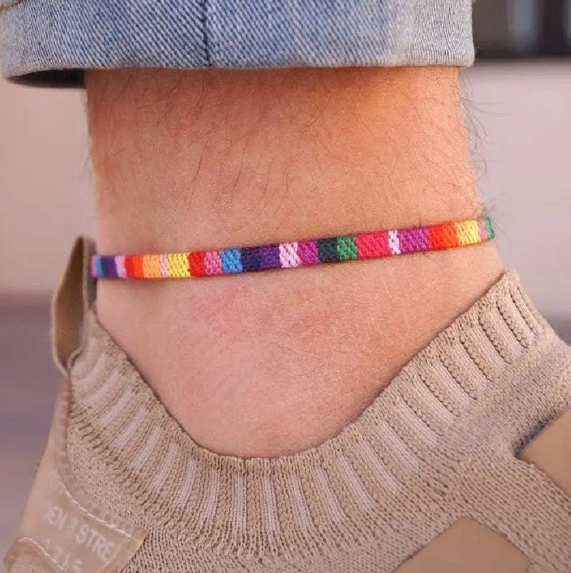 Hand Woven Rainbow Anklet