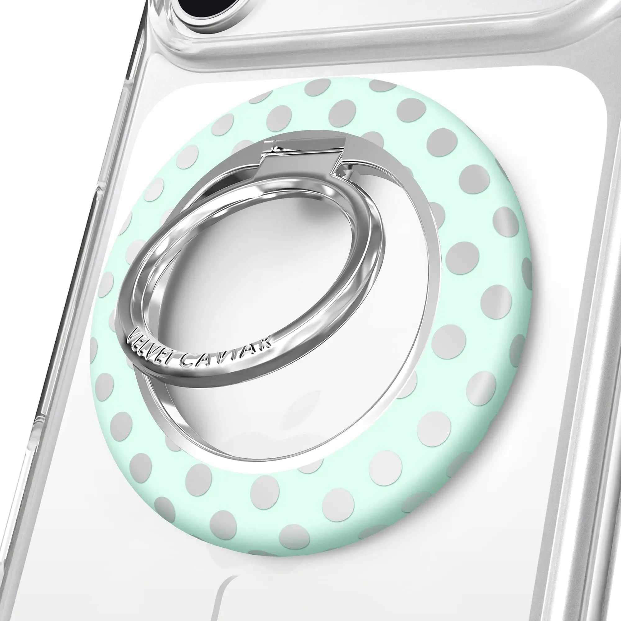 Mint Chrome Polka Dot MagSafe Grip Ring