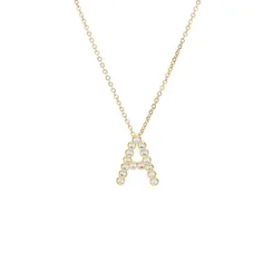 Simple Crystal Initial Necklace