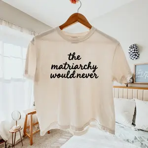 Minimalist Matriarchy Crop Top, Feminist Tee Women, Simple Empowerment Shirt, Womens Rights Shirt, Boxy Crop Top