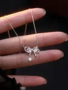 Fashion Bow Necklace for Women, Elegant Daily Wear Jewelry, Perfect Gift for Her, All Seasons Alloy Pendant