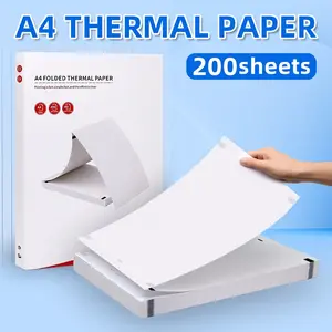 200 Sheets Thermal Printer Paper 8.26 X 11.69 Inches, Compatible with Portable Printers, Auto-Folded Input, High-Definition Inkless Printing