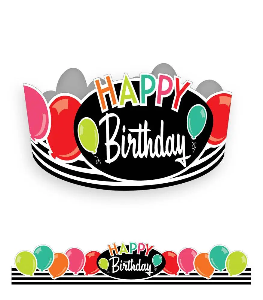 Black, White & Stylish Brights Birthday Crown Crowns