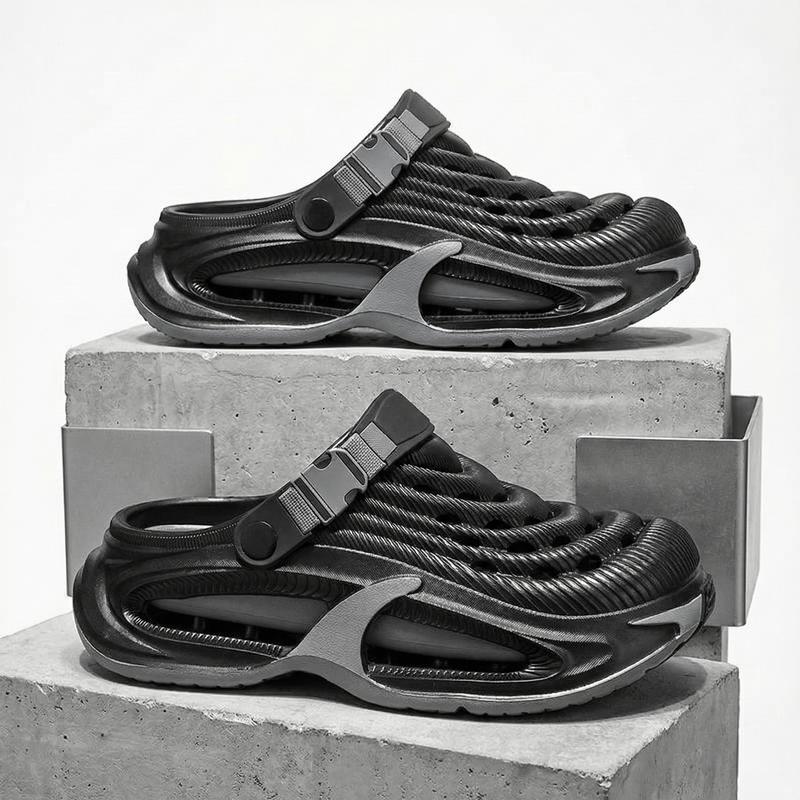 TikTok Made Me Buy It Viral Men's Clogs Streetwear Thick Sole Sandals Non-Slip Breathable Outdoor Beach Shoes Lightweight Comfort Slides Summer Essentials Gift for Him Cyberpunk Design Quick Drying Garden Shoes