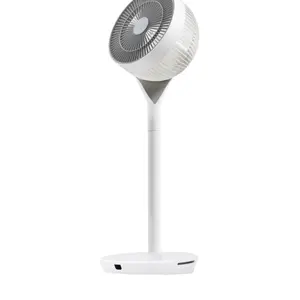 IRIS USA WOOZOO Pedestal Standing Fan, 360 Oscillating Fan, Vortex Fan, DC Motor Quiet and Eco Friendly, Remote Equipped 5-in-1 Fan with Timer/ 12 Speed Settings, Touch Panel, Height Adjustable, White