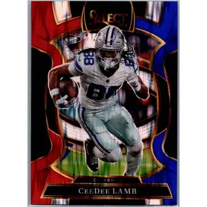 2025 Panini Select #98 CeeDee Lamb Red and Blue Prizm Shock