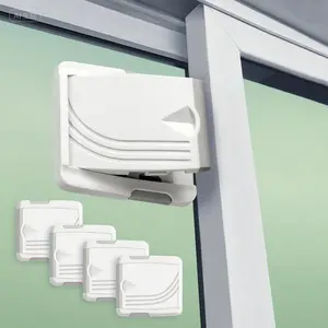 Child Safety Sliding Door Lock - Strong Adhesive & Easy Install - Secure Window & Door Locks 4 Pack - No Drilling Required - Durable & Versatile Home Security Solution