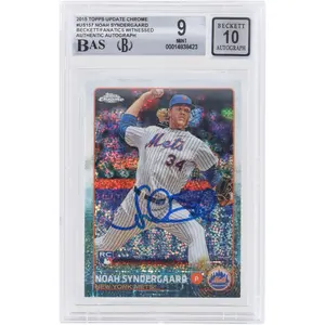 Noah Syndergaard New York Mets Autographed 2015 Topps Chrome Update MLB 1 #US157 Beckett Fanatics Witnessed Authenticated 9/10 Rookie Card - Fanatics Authentic Certified