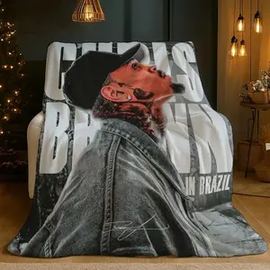 Chris'S Brazil Tour Features a Patterned Fleece Blanket - Made of 100% Polyester, Soft And Skin-Friendly Without Shedding, Large Size for Living Room, Bedroom,   Applies to Super soft  decorative sofa/sofa/bedroom
