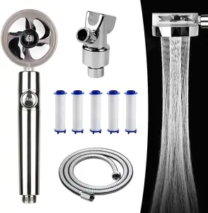 Shower Head 360 Degrees Rotating  High Pressure Fan Water Saving Shower Heads, Adjustable Water Pressure with Filter and Pause Switch