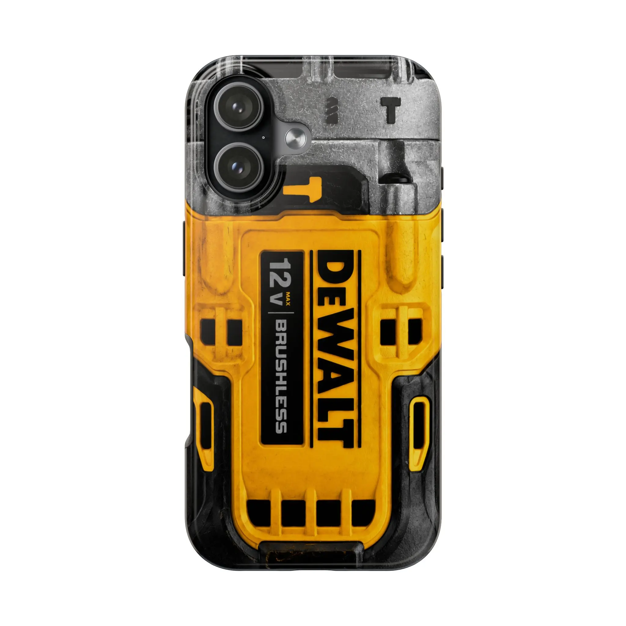 DEWALT Inspired Tough Phone Case – Yellow Black Power Tool Design, Rugged Industrial Protective Case for iPhone, Mechanic & Construction Worker Gift