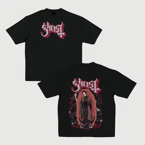 Unisex Fit Ghost Band Cotton T-shirt, Breathable And Sweat-Free, Soft And Comfortable, Summer Casual, Band Inspired Design, Concert Outfits, Gift For Boyfriend, Fans' Daily Wear Cotton Fabric