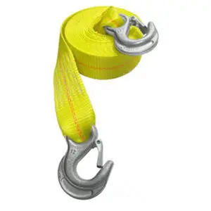 212 MAIN 15 ft. Yellow Hi-Test Webbing Tow Strap, Lightweight Compact Car Tool Kit Accessory, Vehicle Towing Solution, Car Accessories