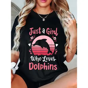 100% Cotton Dolphin Just a Girl Who Loves Dolphins T-Shirt