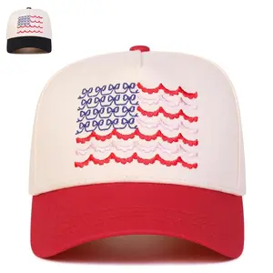 Unisex American Flag Embroidered Baseball Cap Wave Adjustable Sun Protection Hat for Spring Fall Cas - 4th of july Hat
