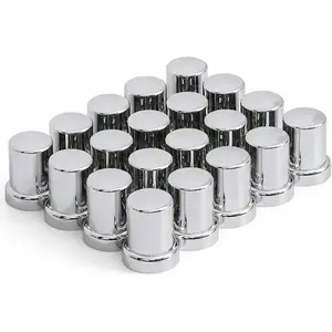 20 PCS 33mm Chrome ABS Plastic Tube Push-On Lug Nut Covers Lugs with Flange (20)