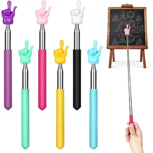 6 count Telescopic Teacher Pointer Sticks, Extendable Hand Pointers, Retractable Classroom Finger Pointer Sticks for School Teaching, Enterprise , Conference Presentation